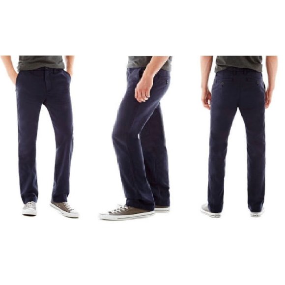 Men's Pants Arizona Straight leg Chinos Flat Front size 33x30 NEW - Picture 1 of 5